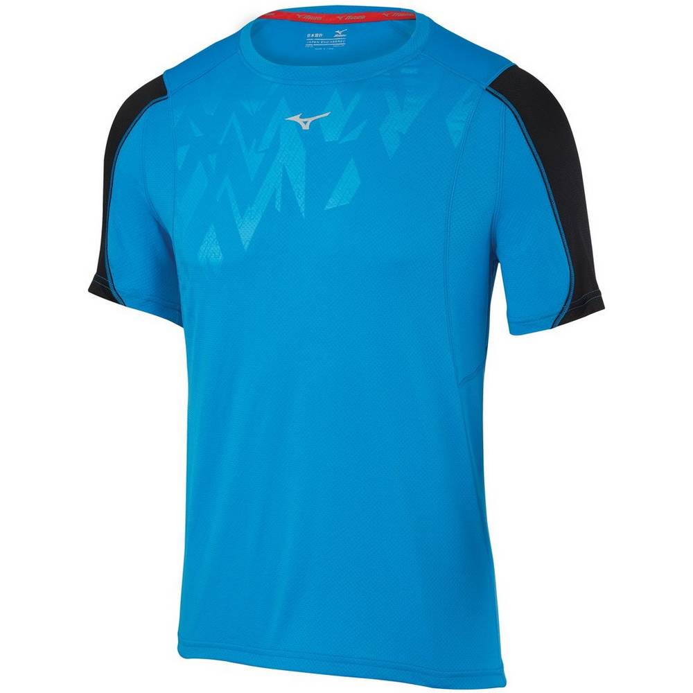 Camisetas Mizuno Running Alpha Vent Para Hombre Azules/Negros 5904728-SI